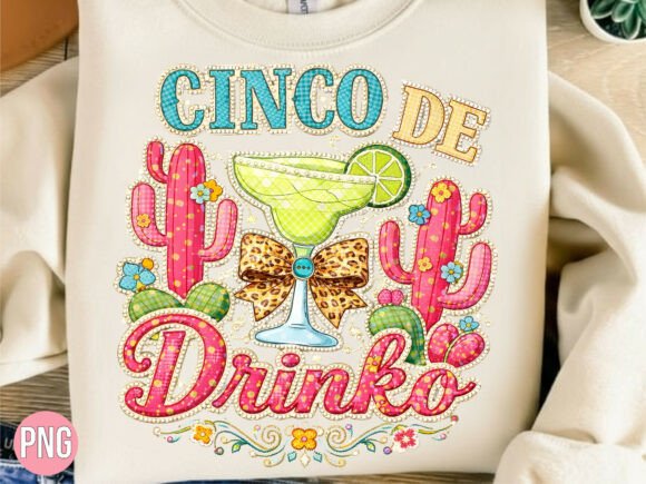 Cinco De Drinko Cactus Margarita PNG: Elevate Your Cinco de Mayo Designs