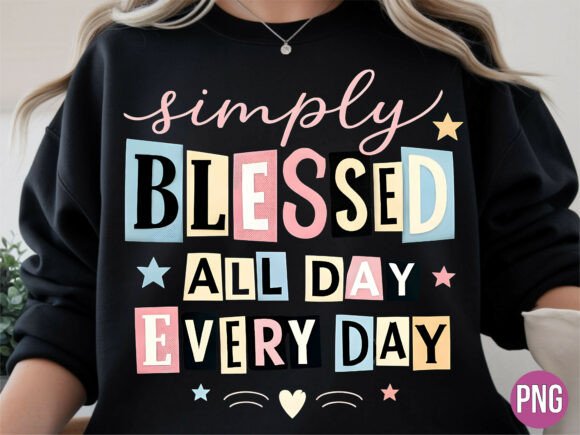 Simply Blessed Ransom Note PNG