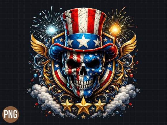 Strategic Branding with the Patriotic USA Skull Uncle Sam PNG SHIRT Design