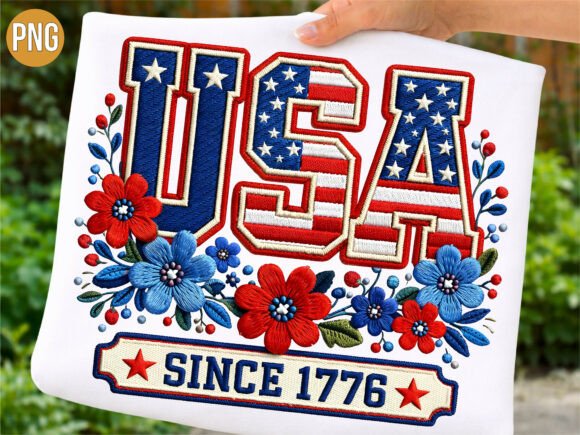 USA Since 1776 Patriotic Floral Tee