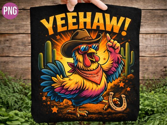 Yeehaw Chicken Cowboy Rooster PNG: Elevating Digital Creativity with Western Flair